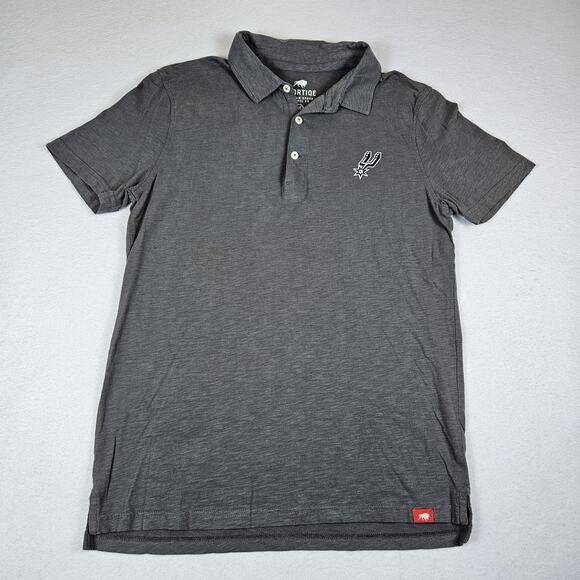 San Antonio Spurs Polo Shirt M Athletic NBA Basketball Texas Golf Gray Cotton - Picture 1 of 10